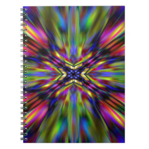 Farbenfrohe Kaleidoskop-Sternexplosion Notizblock
