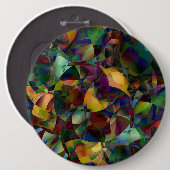 Farbenfrohe, kaleidoskopische Abstrakte Kunst Button (Vorne & Hinten)