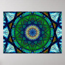 Farbenfrohe kaleidoskopische Mosaik | Abstrakt Man Poster