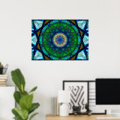 Farbenfrohe kaleidoskopische Mosaik | Abstrakt Man Poster (Heimbüro)