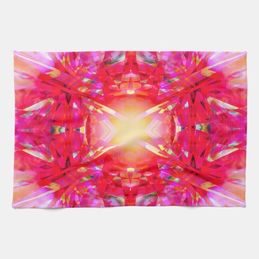 Farbenfrohe Kaleidoskopmuster Geschirrtuch (Horizontal)