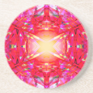 Farbenfrohe Kaleidoskopmuster Getränkeuntersetzer
