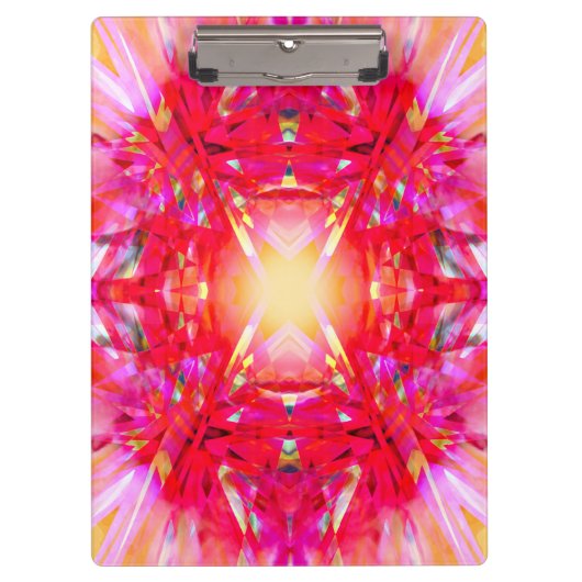 Farbenfrohe Kaleidoskopmuster Klemmbrett (Vorderseite)