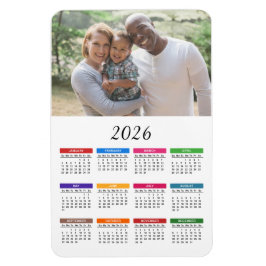 Farbenfrohe Kalender-Magnet für 2026 Foto Magnet