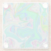 Farbenfrohe kalkgrüne Abstrakte Retro-Sanitäranlag Glasuntersetzer (Rückseite)