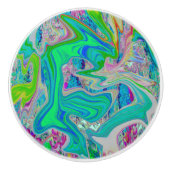 Farbenfrohe kalkgrüne Abstrakte Retro-Sanitäranlag Keramikknauf (Vorderseite)