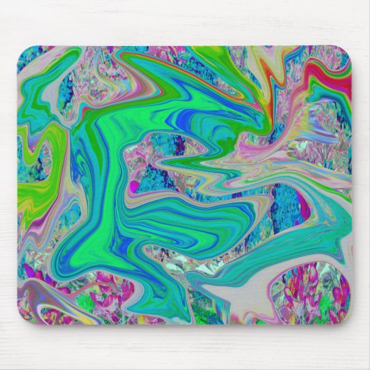 Farbenfrohe kalkgrüne Abstrakte Retro-Sanitäranlag Mousepad (Vorne)