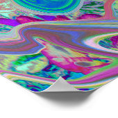 Farbenfrohe kalkgrüne Abstrakte Retro-Sanitäranlag Poster (Ecke)