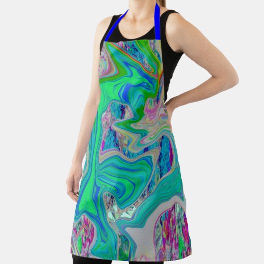 Farbenfrohe kalkgrüne Abstrakte Retro-Sanitäranlag Schürze (InSitu)