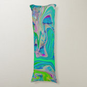 Farbenfrohe kalkgrüne Abstrakte Retro-Sanitäranlag Seitenschläferkissen (Vorderseite Vertikal)