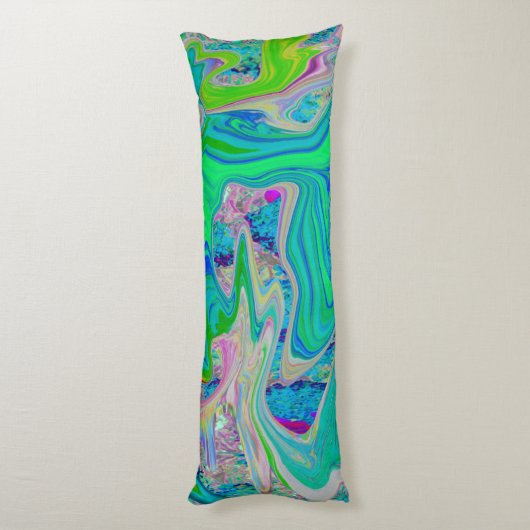 Farbenfrohe kalkgrüne Abstrakte Retro-Sanitäranlag Seitenschläferkissen (Rückseite (Vertikal))