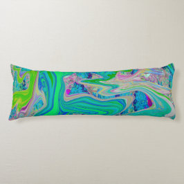 Farbenfrohe kalkgrüne Abstrakte Retro-Sanitäranlag Seitenschläferkissen