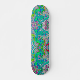 Farbenfrohe kalkgrüne Abstrakte Retro-Sanitäranlag Skateboard
