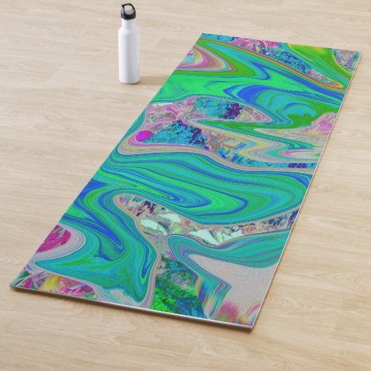 Farbenfrohe kalkgrüne Abstrakte Retro-Sanitäranlag Yogamatte (Beispiel)