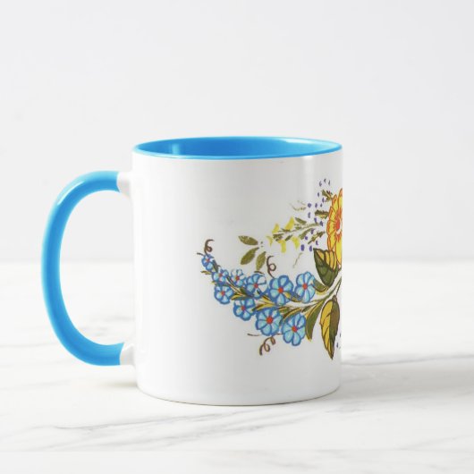 farbenfrohe Kalocsai-Blume Tasse (Links)