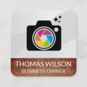 Farbenfrohe Kamera Linsenverkleidung | kreativ | K Quadratische Visitenkarte (Vorderseite)
