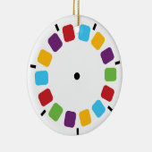 Farbenfrohe Kamera Reel Retro Modern Keramik Ornament (Rechts)