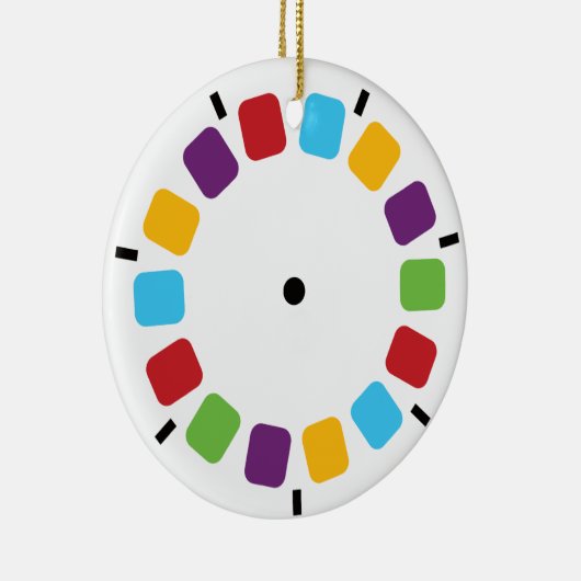 Farbenfrohe Kamera Reel Retro Modern Keramik Ornament (Rechts)