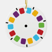 Farbenfrohe Kamera Reel Retro Modern Keramik Ornament (Vorne)