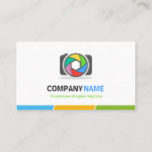 Farbenfrohe Kameraauslöseleuchten - Doppelseitige  Visitenkarte (Rückseite)