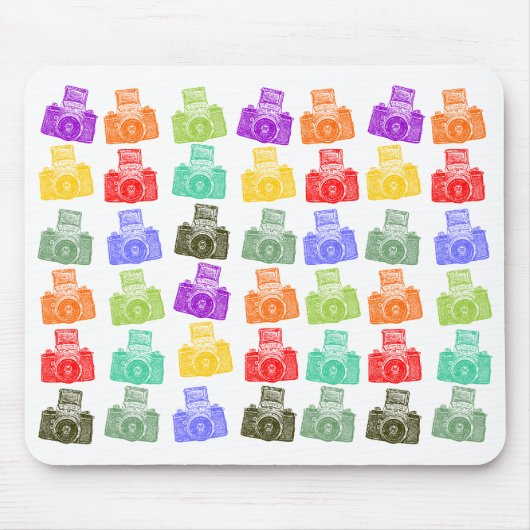 Farbenfrohe Kameras Mousepad (Vorne)