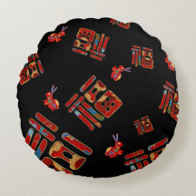 Farbenfrohe Kaninchen 福 Segnungen Lunar Neues Jahr