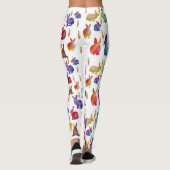 Farbenfrohe Kaninchen Carrots Happy Custom Legging Leggings (Rückseite)