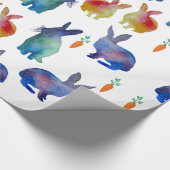 Farbenfrohe Kaninchen Ostern Geschenkpapier (Ecke)
