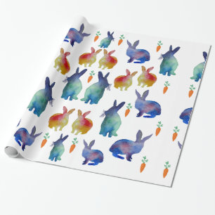 Farbenfrohe Kaninchen Ostern Geschenkpapier