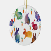 Farbenfrohe Kaninchen Ostern Keramik Ornament (Rechts)