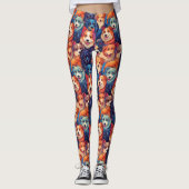 Farbenfrohe kaninische Leggings (Vorderseite)