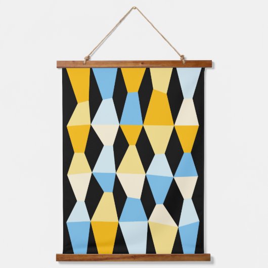 Farbenfrohe Kanten 161214b - auf schwarz Wandteppich Mit Holzrahmen (Vorderseite)