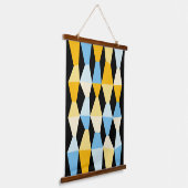 Farbenfrohe Kanten 161214b - auf schwarz Wandteppich Mit Holzrahmen (Gewinkelt)