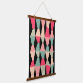 Farbenfrohe Kanten 161214c - auf schwarz Wandteppich Mit Holzrahmen (Gewinkelt)