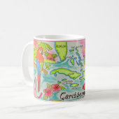 Farbenfrohe Karibikinseln Illustrierte Tasse (Vorderseite Links)