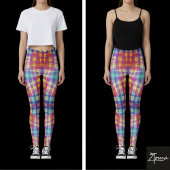 Farbenfrohe Karierte Chic-Leggings Leggings