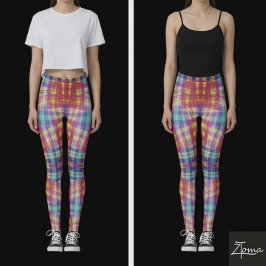 Farbenfrohe Karierte Chic-Leggings Leggings