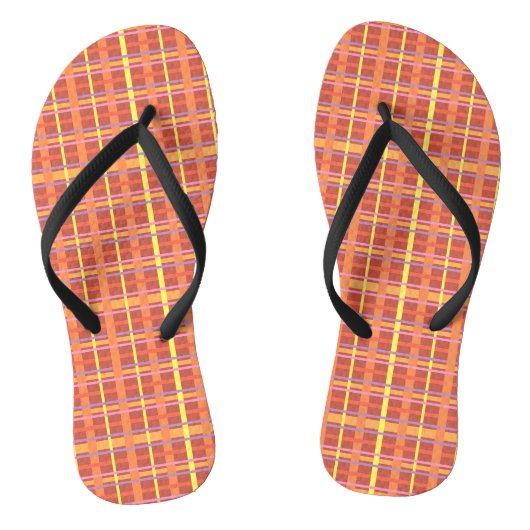 Farbenfrohe Karierte Flip Flops Badesandalen (Fußbett)