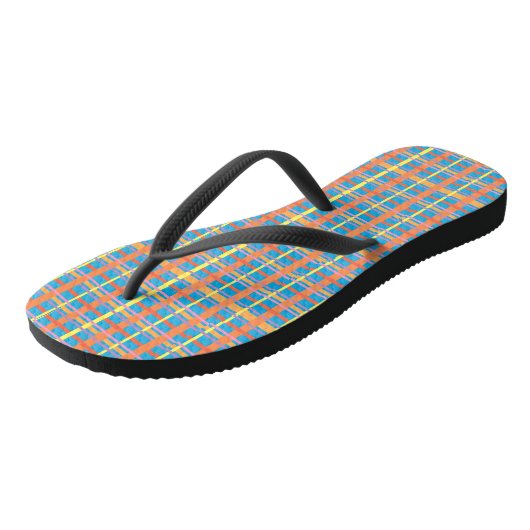 Farbenfrohe Karierte Flip Flops Badesandalen (Schrägansicht)