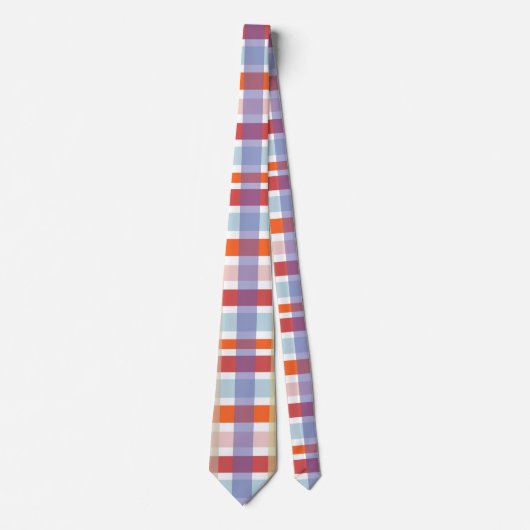Farbenfrohe Karierte Karo Muster Krawatte (Vorderseite)