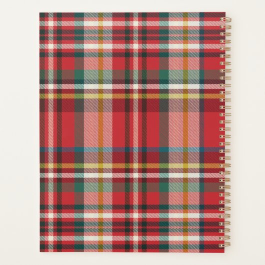 Farbenfrohe Karierte Klassik Personalisiert 2025 Planer (Rückseite)