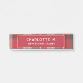 Farbenfrohe Karierte, klassische Personalisierte L Türschild (Vorderseite )