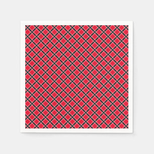 Farbenfrohe karierte Muster in einem schrägen Käfi Serviette