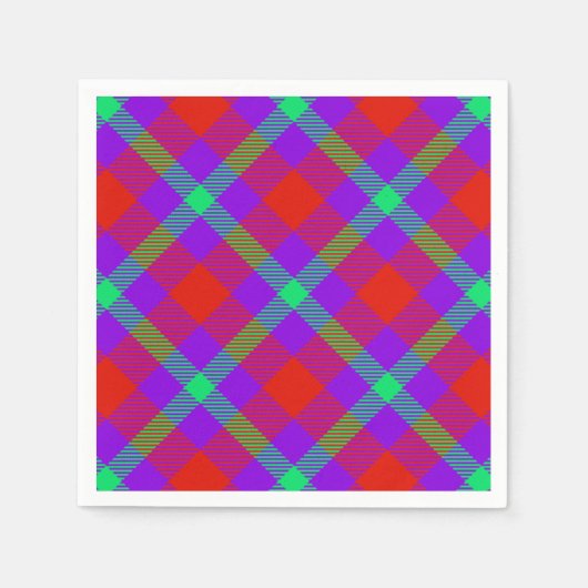 Farbenfrohe Karierte Napkins Serviette (Vorderseite)