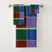 Farbenfrohe karierte Quadrate Badhandtuch Set (Insitu)