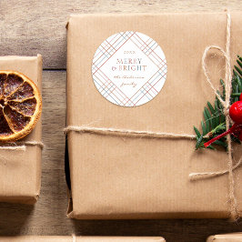 Farbenfrohe Karierte und helle Familienname Runder Aufkleber