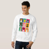 Farbenfrohe Karikatur-Hundengurt Sweatshirt (Vorne ganz)