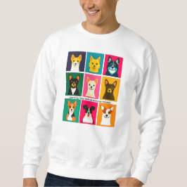 Farbenfrohe Karikatur-Hundengurt Sweatshirt