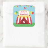 Farbenfrohe Karneval Themenabend Kindergeburtstag  Quadratischer Aufkleber (Tasche)