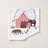 Farbenfrohe Karnevalsfestspiele Thementiere Große Badhandtuch Set (Waschlappen)